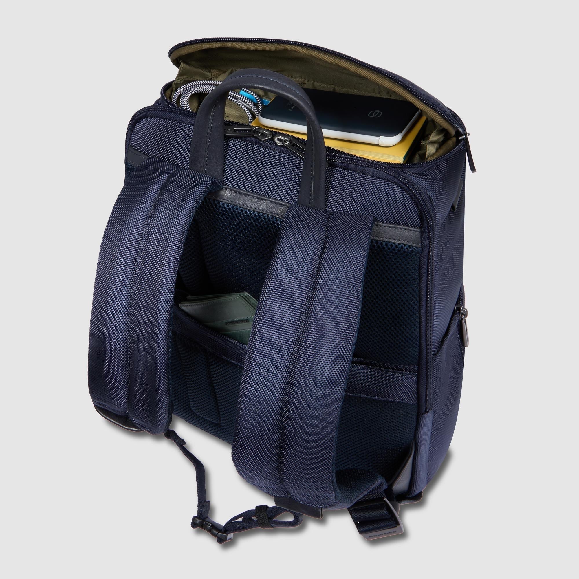 Piquadro Black Square Rucksack 15,6 Zoll Grau Stoff