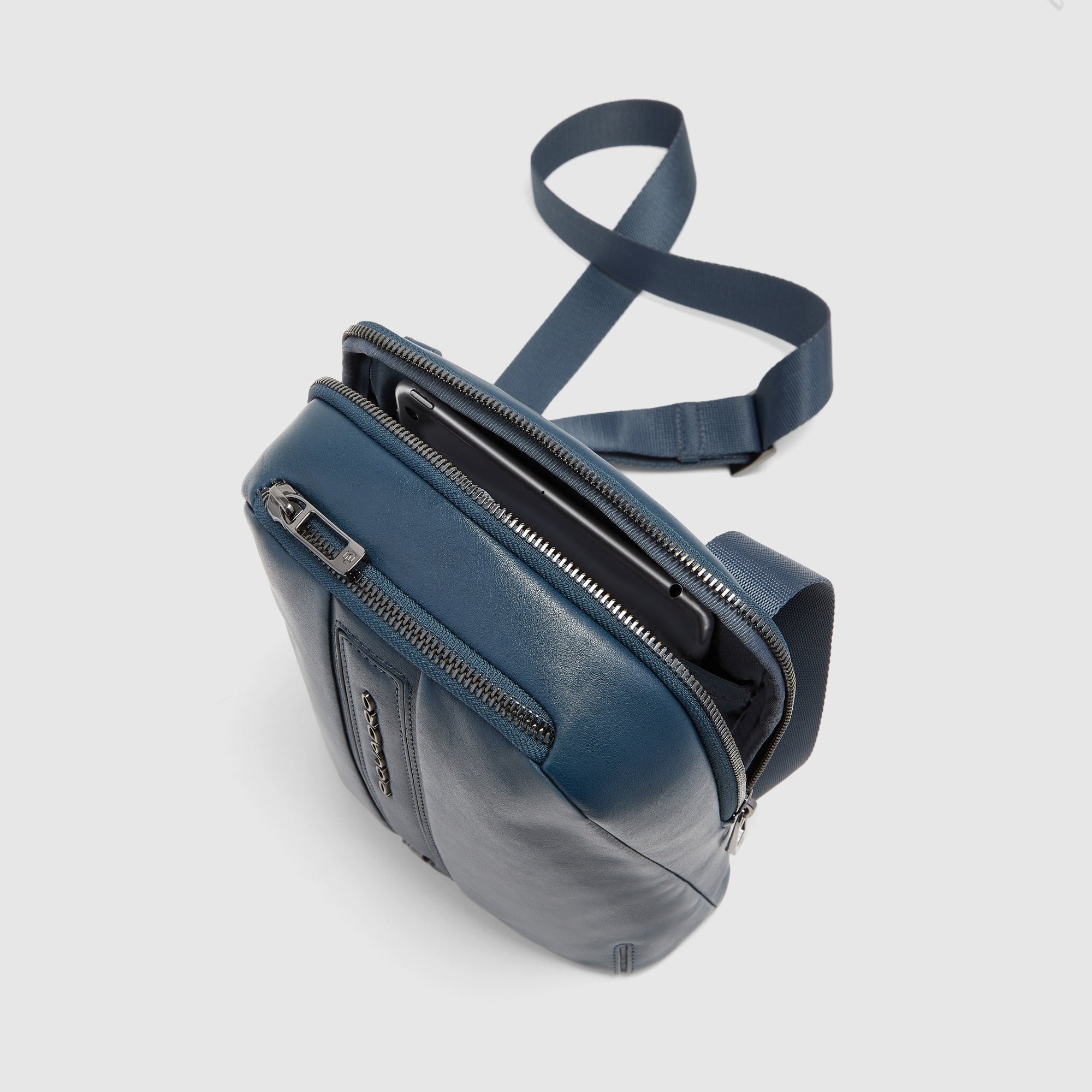 Piquadro Urban Borsello Umhängetasche Leder Schwarz iPad