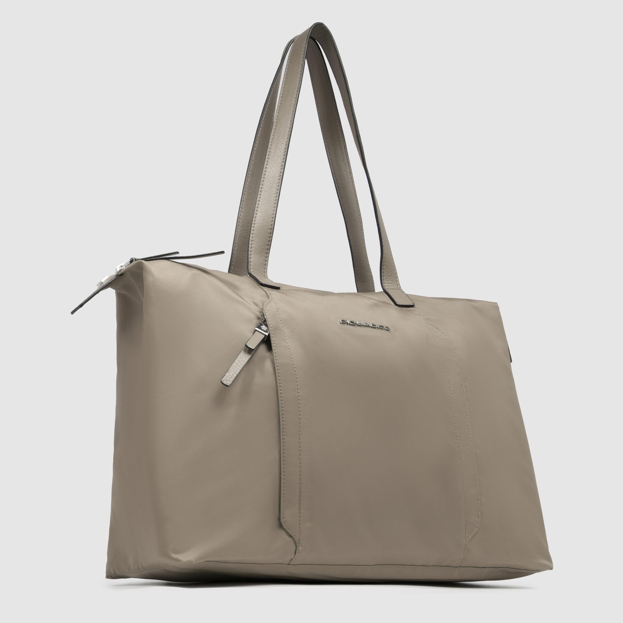 Piquadro Patricia Shopper 15,6 Zoll Leder schwarz faltbar