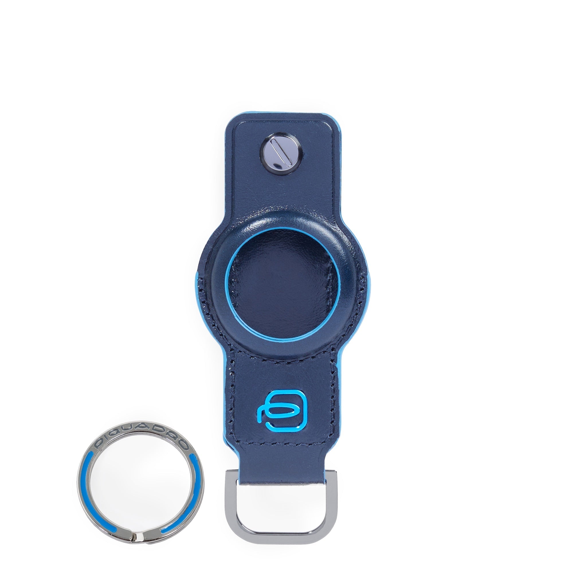 Piquadro Connequ Schlüsselanhänger Leder AirTag Blau
