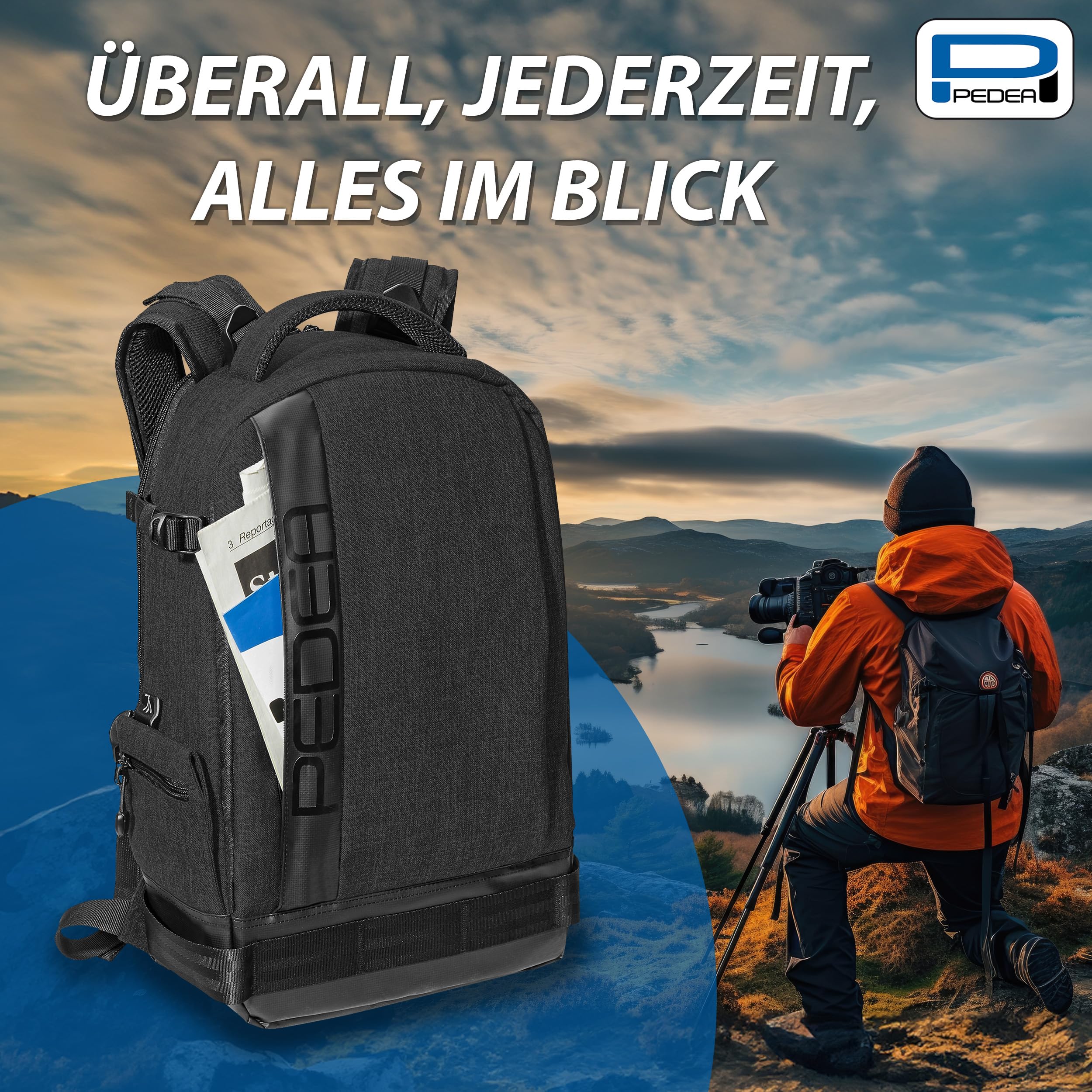 Pedea Fashion Kamerarucksack schwarz Regenschutz