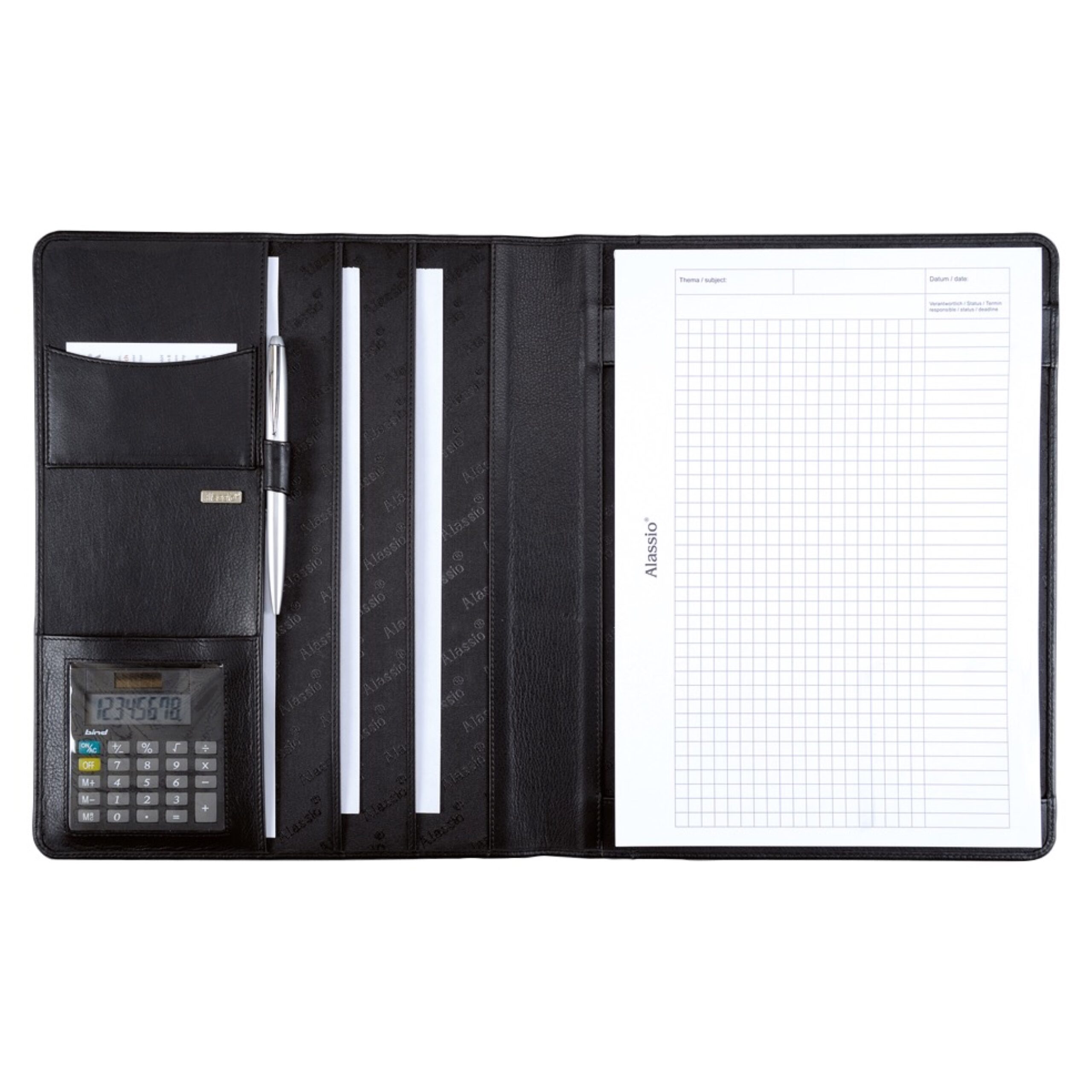 Lightpak CREMONA Schreibmappe A4 schwarz Nappaleder