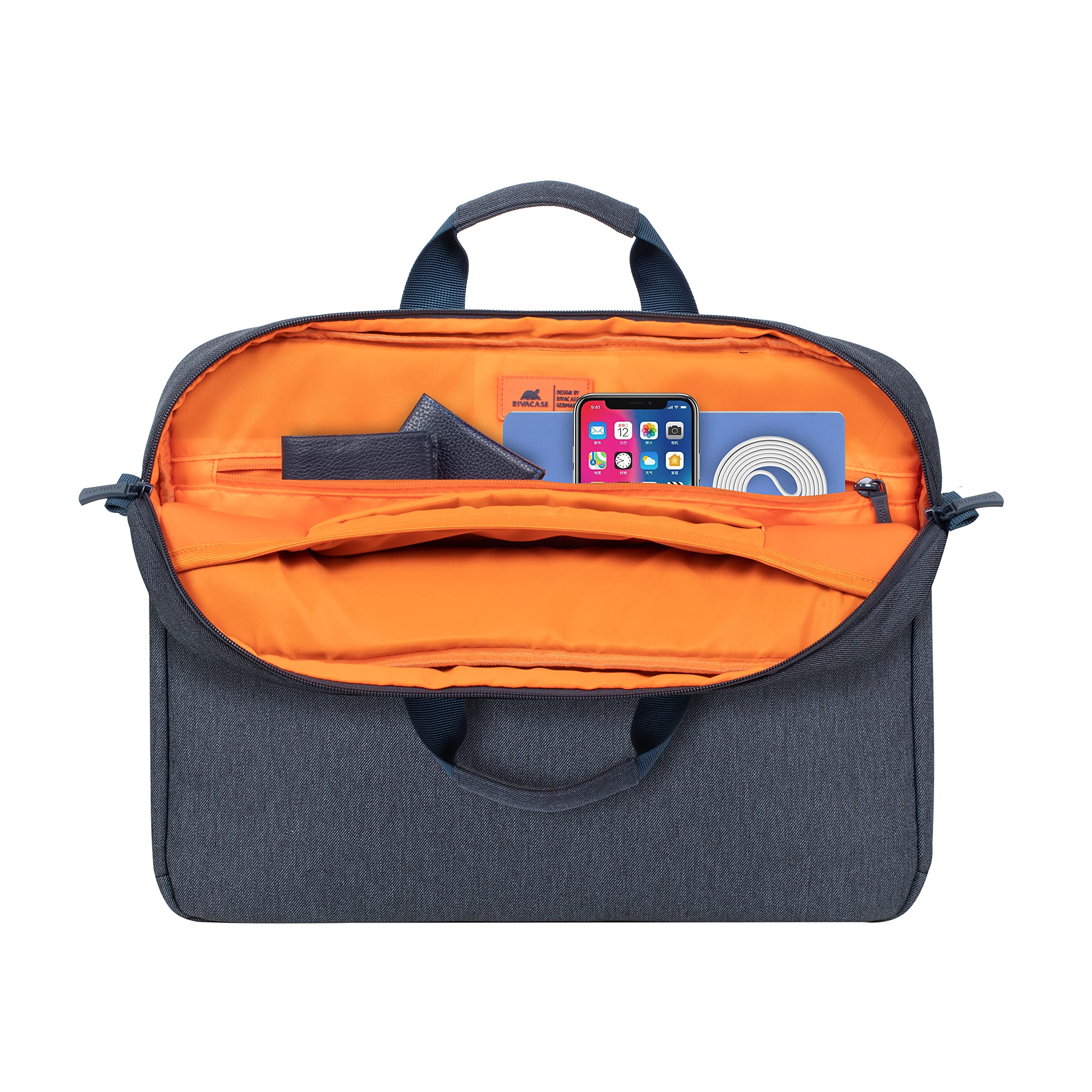 RIVACASE Tiergarten Laptoptasche 15,6 Zoll Dunkelgrau