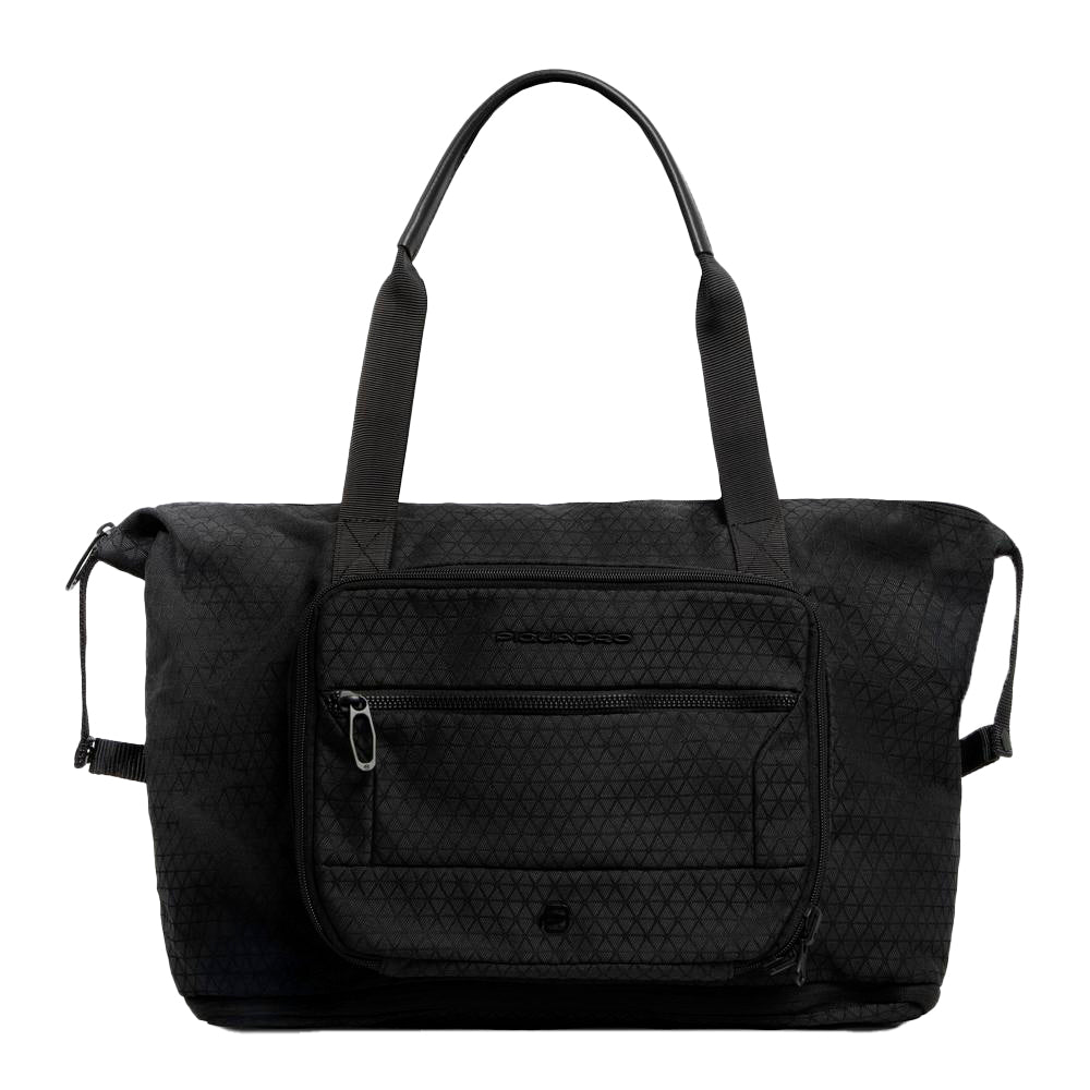 Piquadro Black Square Reisetasche faltbar schwarz recycelt