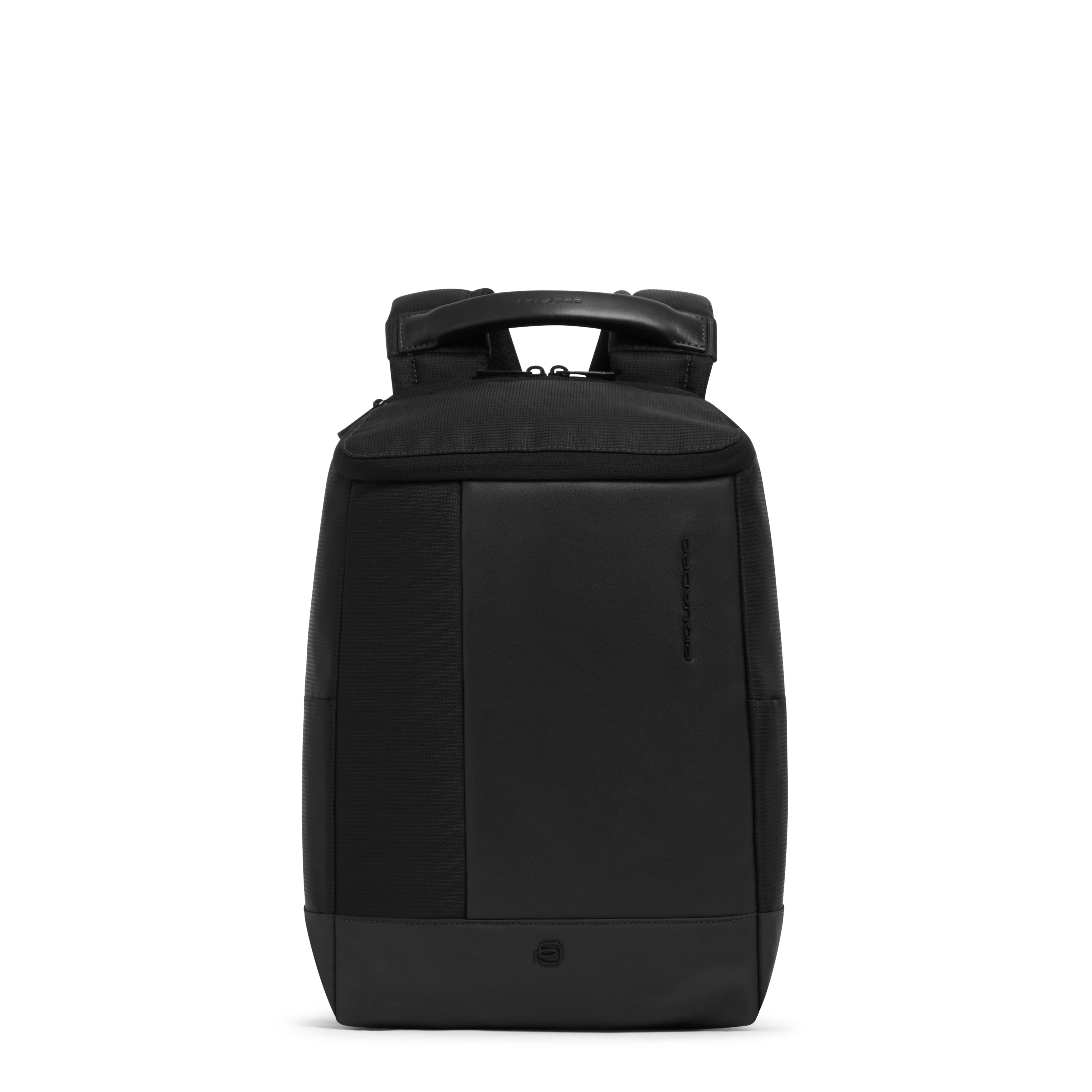Piquadro Black Square Rucksack 13,3 Zoll Schwarz Leder