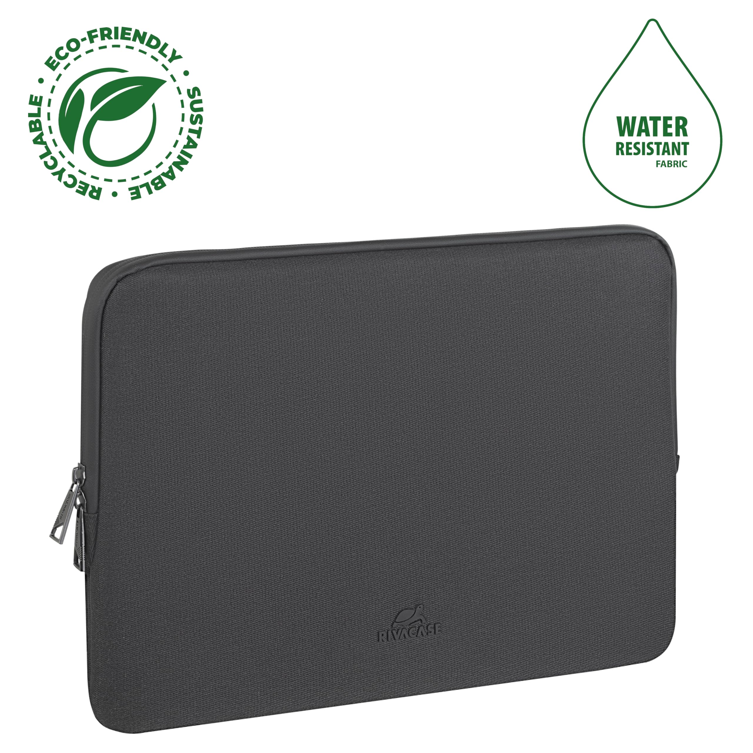RIVACASE Borneo ECO Laptophülle 16 Zoll schwarz wasserabweisend