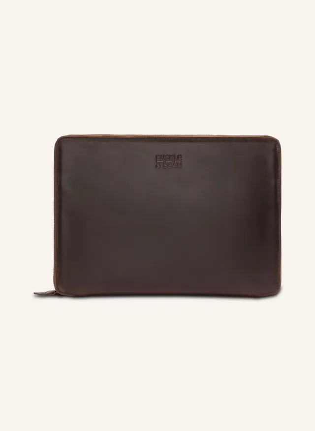 Buckle & Seam Ralph Dokumentenmappe Leder braun 14 Zoll
