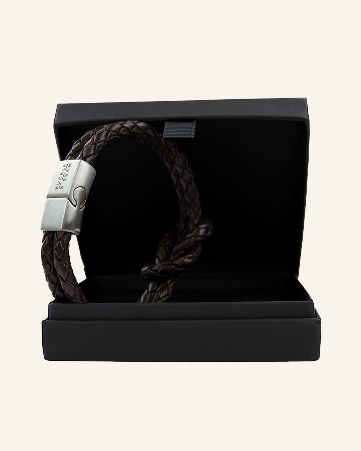 Buckle & Seam Faro Lederarmband M Magnetverschluss braun