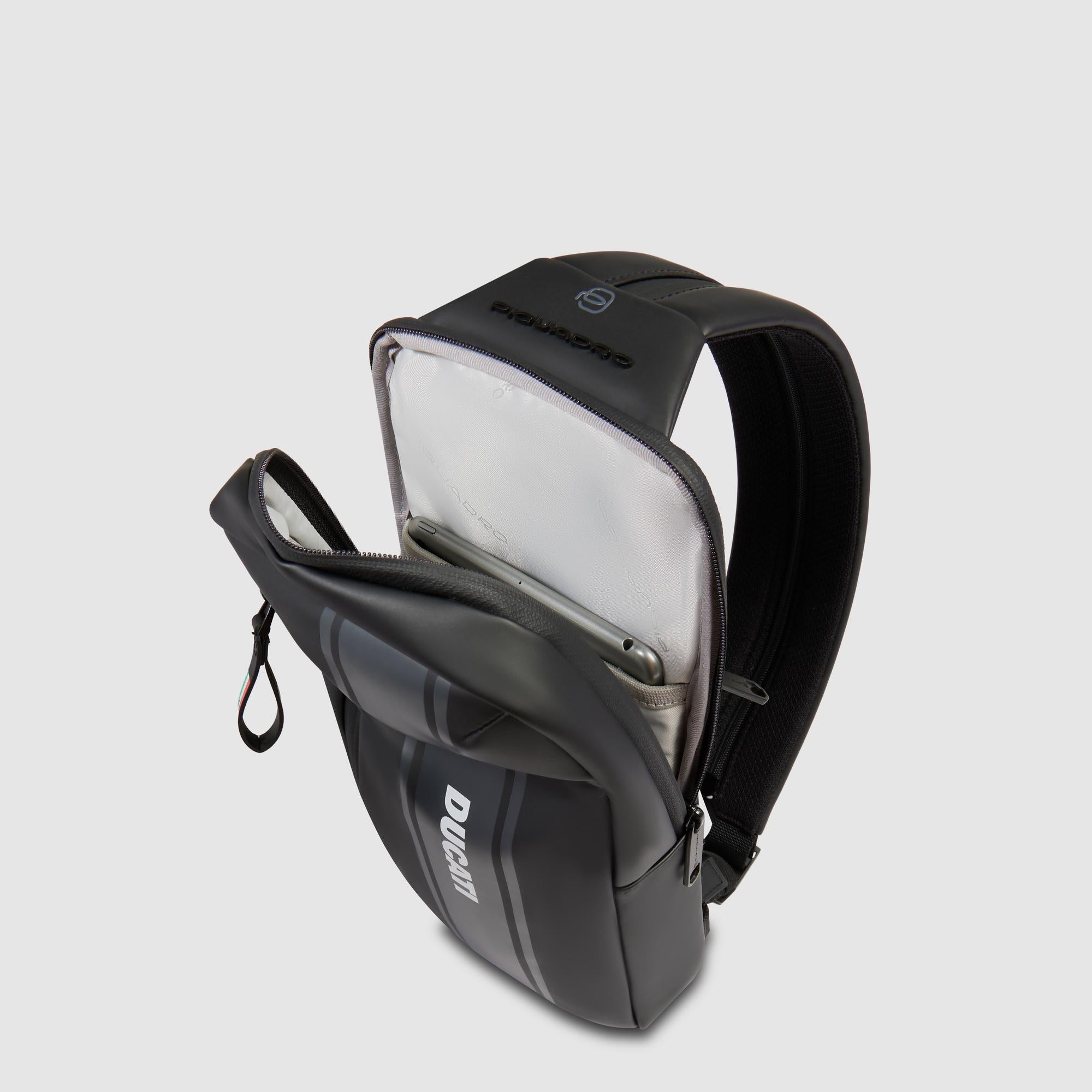 Piquadro x Ducati Sling-Rucksack Herren schwarz RFID