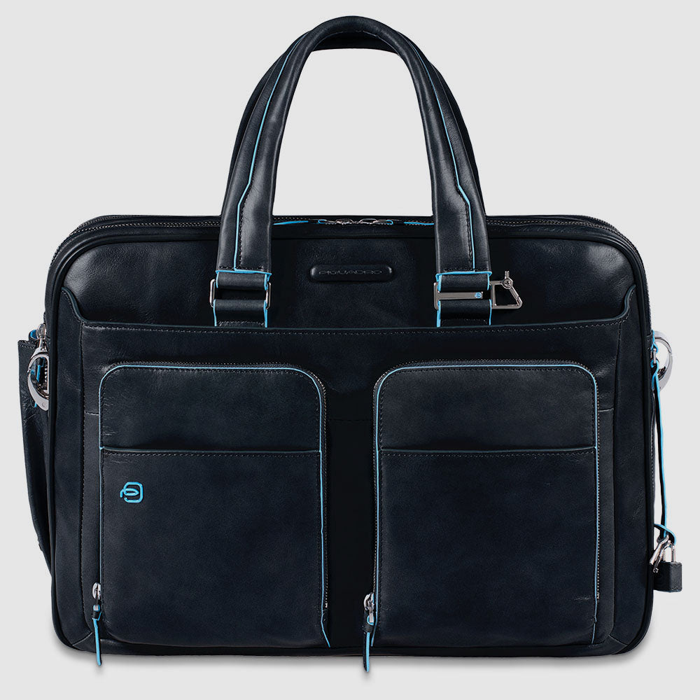 Piquadro Modus Laptoptasche 15,6 Zoll Schwarz erweiterbar