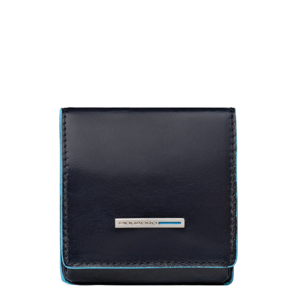 Piquadro Blue Square Münzbörse Leder Schwarz Quadratisch