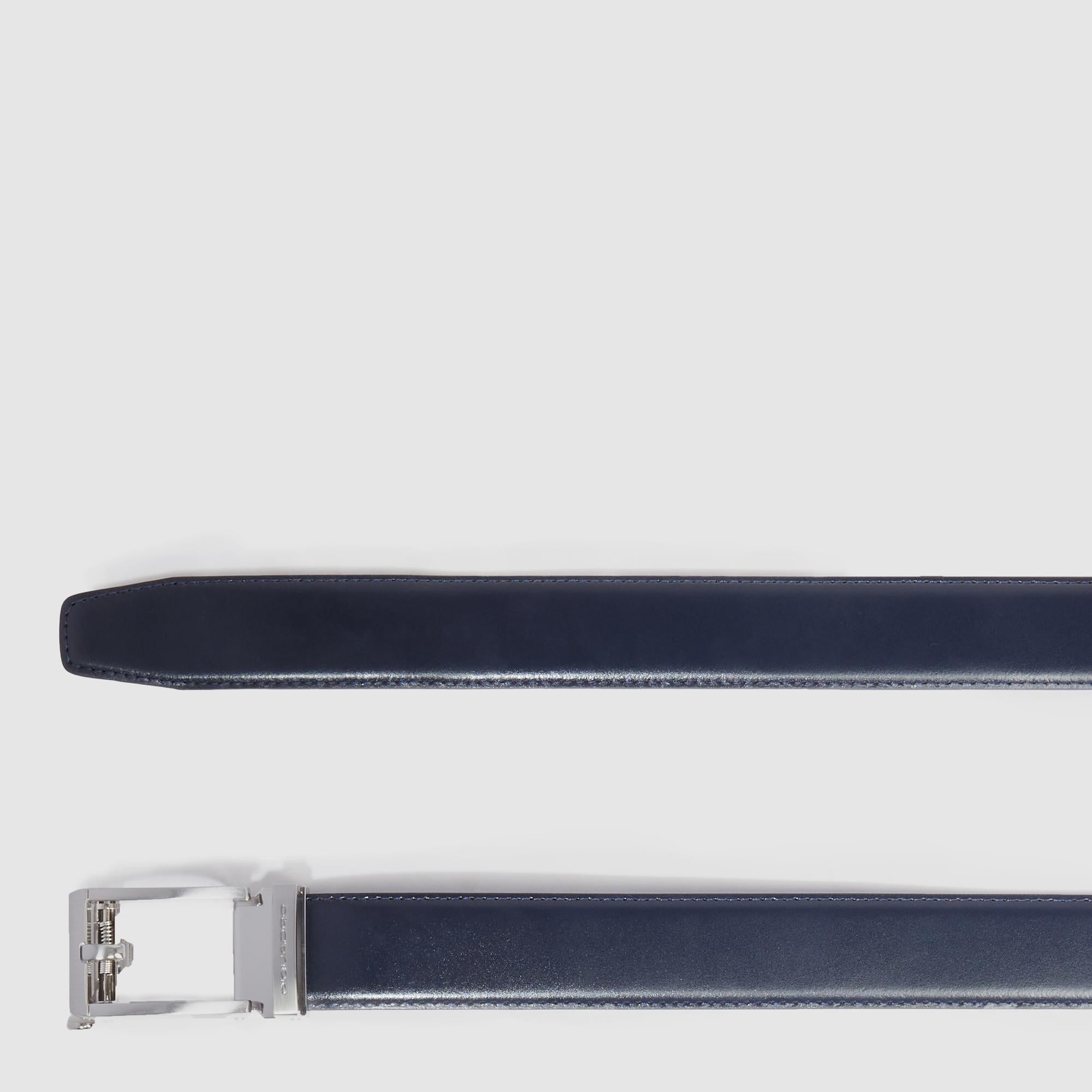 Piquadro Blue Square Gürtel Herren Leder Schwarz o. Löcher
