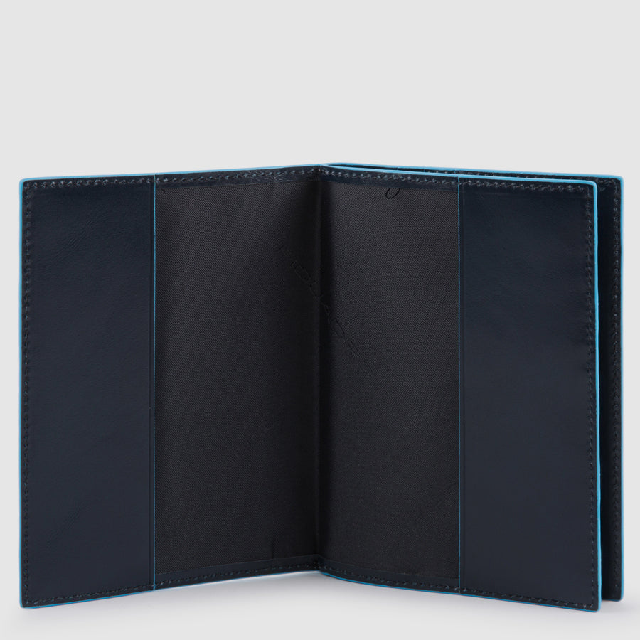 Piquadro Blue Square Reisepassetui Leder Schwarz RFID
