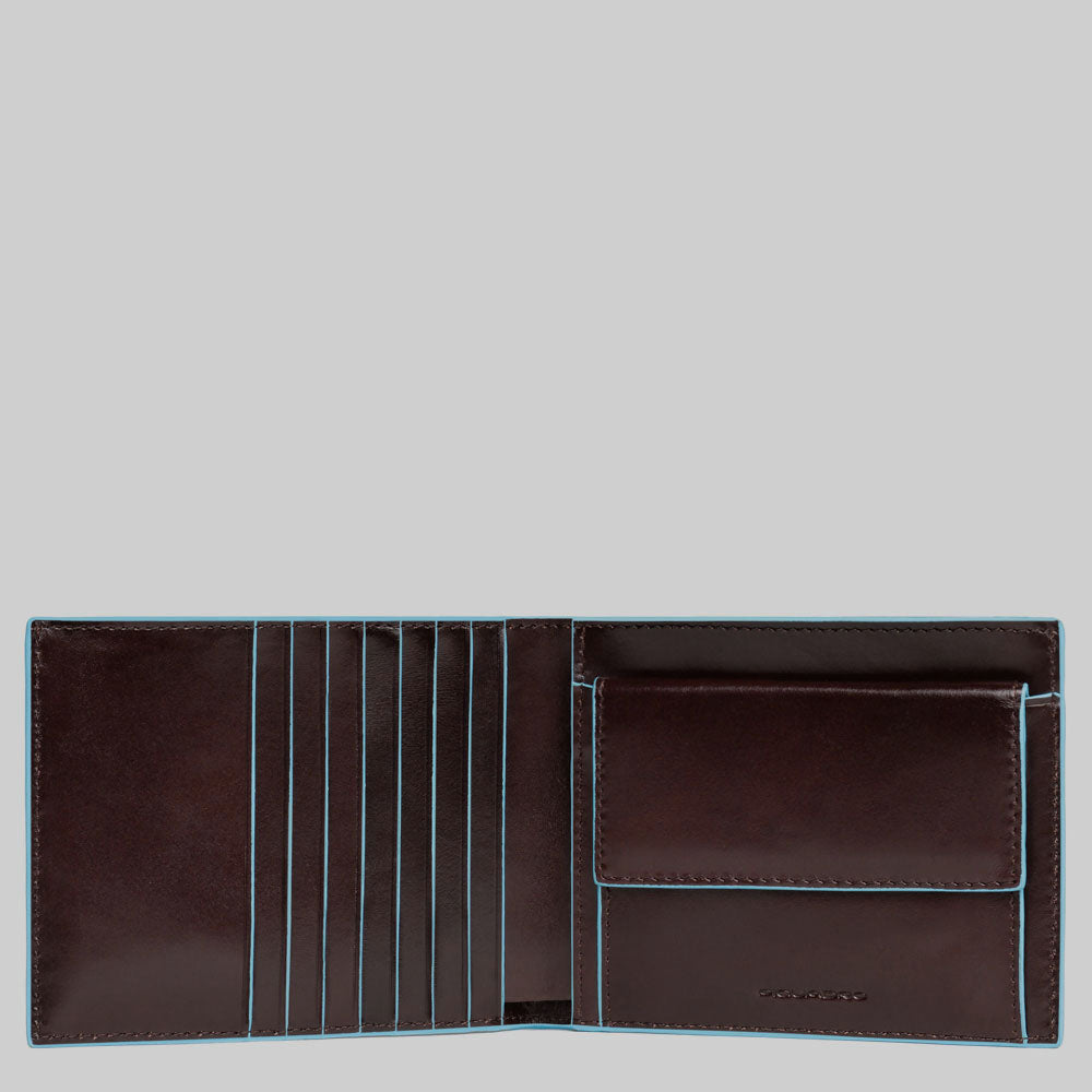 Piquadro Blue Square Geldbörse Leder RFID Münzfach