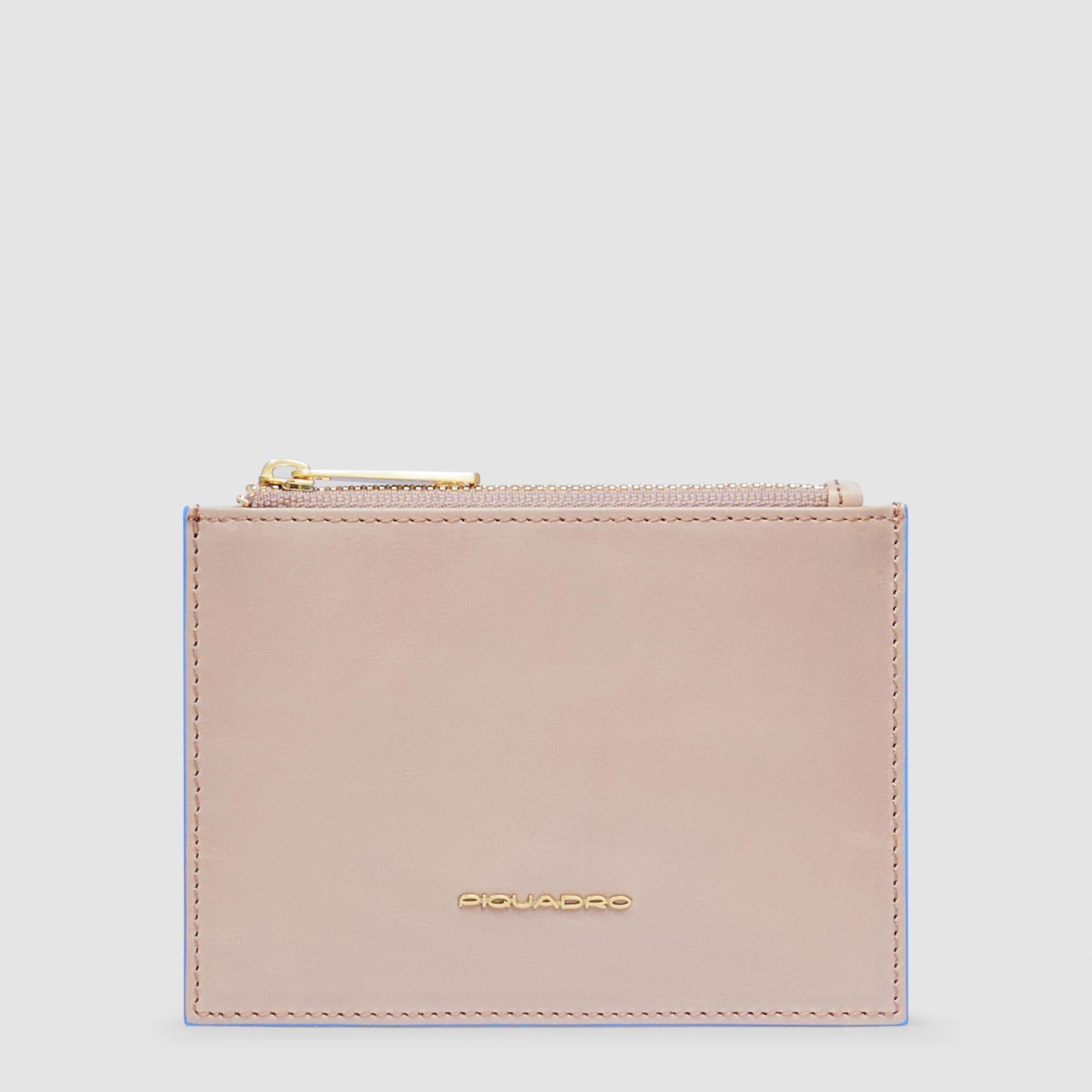 Piquadro Materia Damen Mini Geldbörse Schwarz Leder
