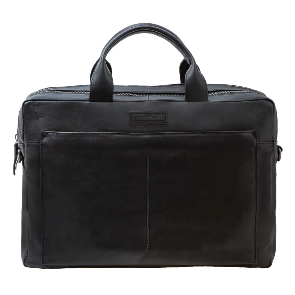 Lightpak Nomad Businesstasche schwarz Leder Laptopfach