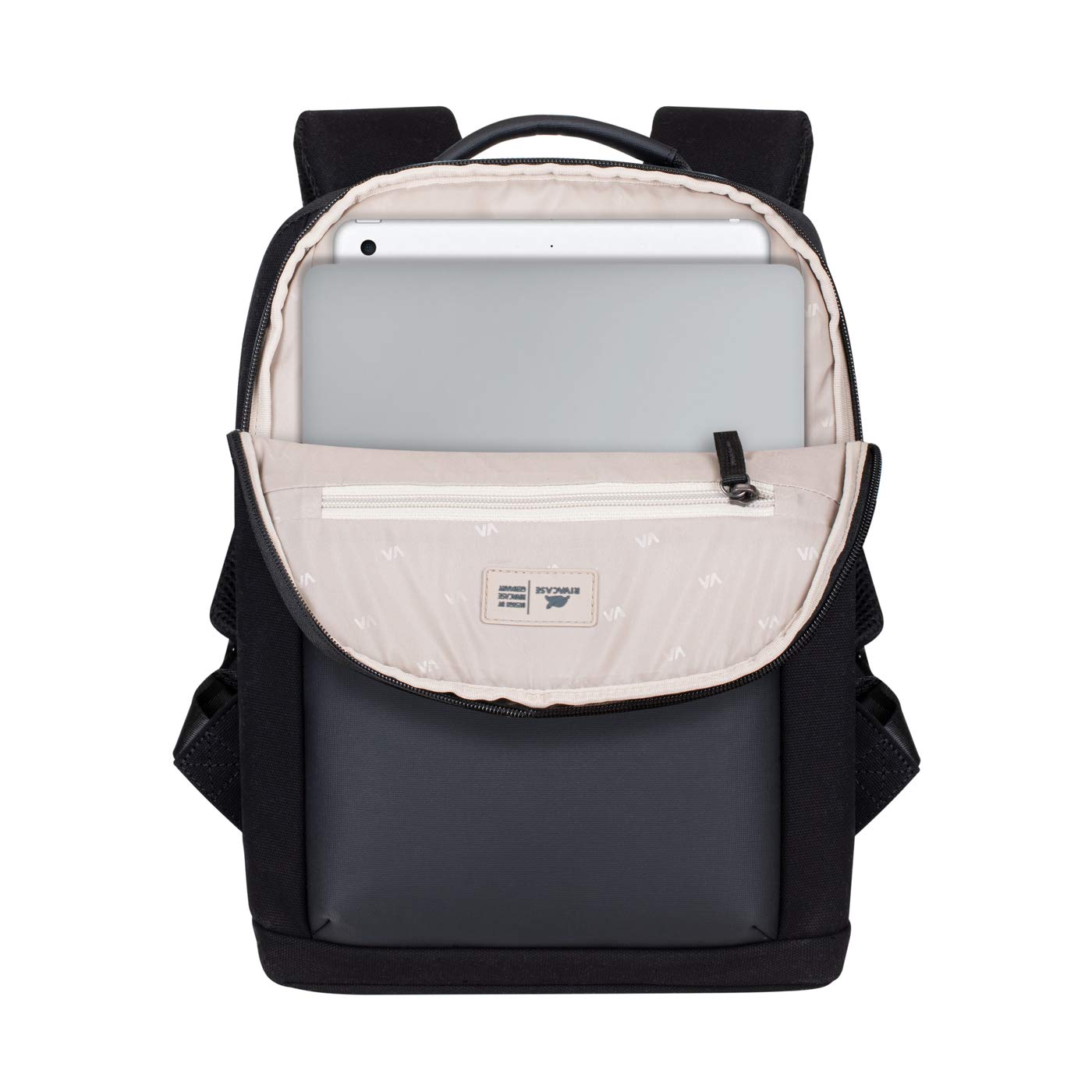 RIVACASE Agora 13,3 Laptoprucksack schwarz Kunstleder Canvas
