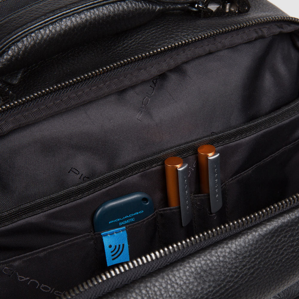 Piquadro Rover Rucksack 15,6 Zoll Schwarz Fast-Check RFID