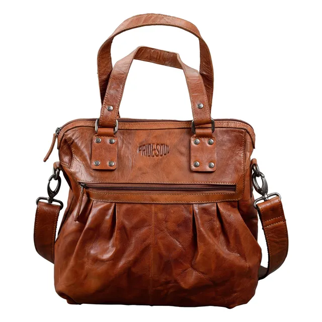 Lightpak Holly Damentasche cognac Leder mit Riemen