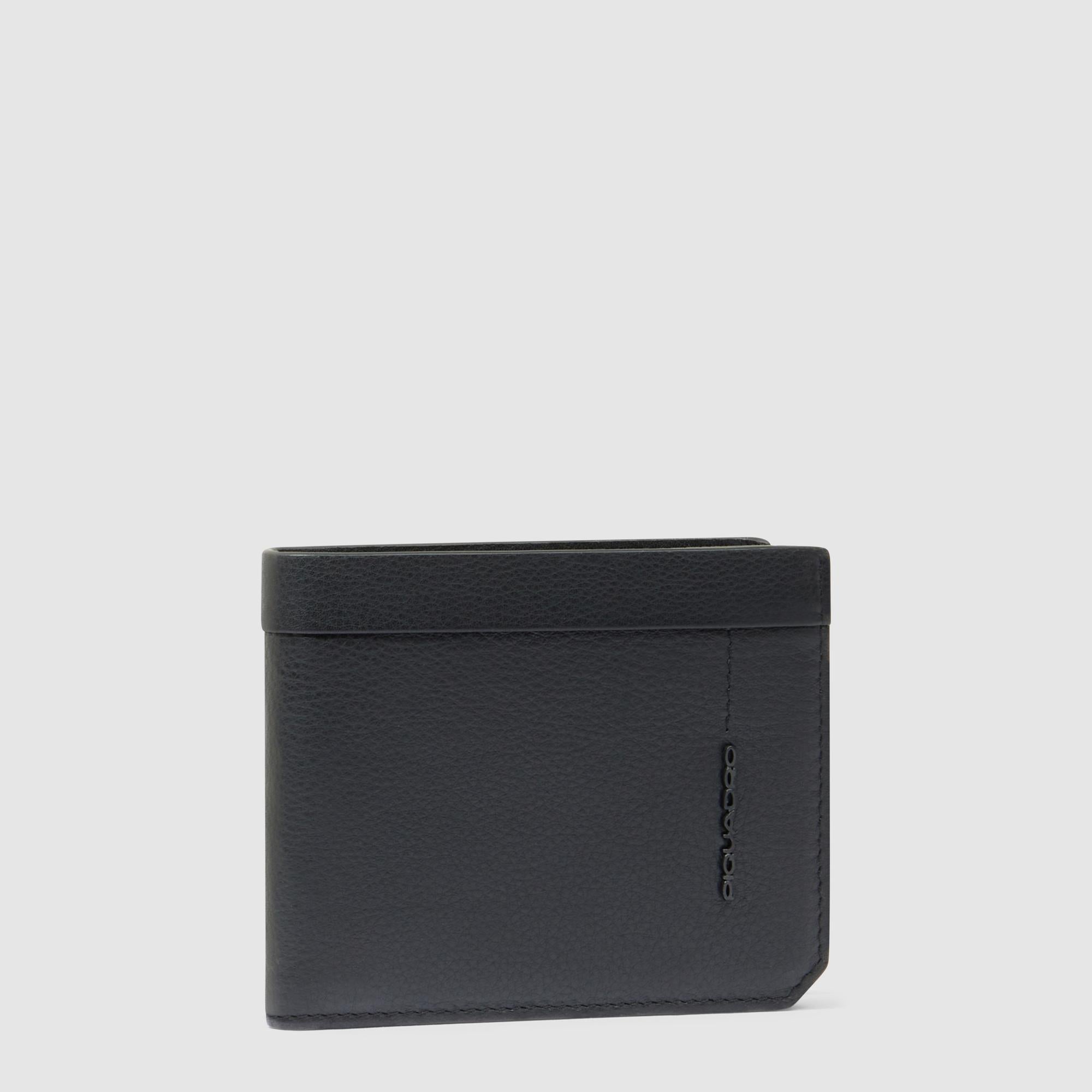 Piquadro Blue Square Geldbörse Herren Schwarz Leder RFID