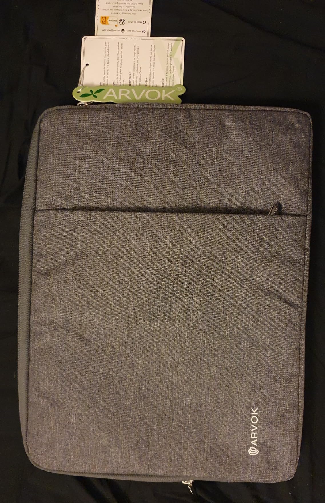 ARVOK Basic Laptophülle 15-15,6 Zoll Schwarz wasserabweisend