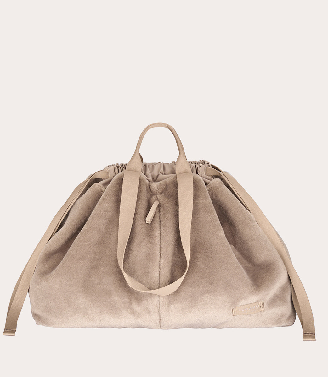 Tucano Carry Fur Large Weekender Hellbraun Kunstfell