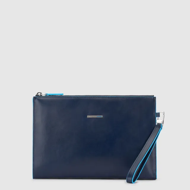Piquadro Black Square Pochette Herrentasche Schwarz Leder