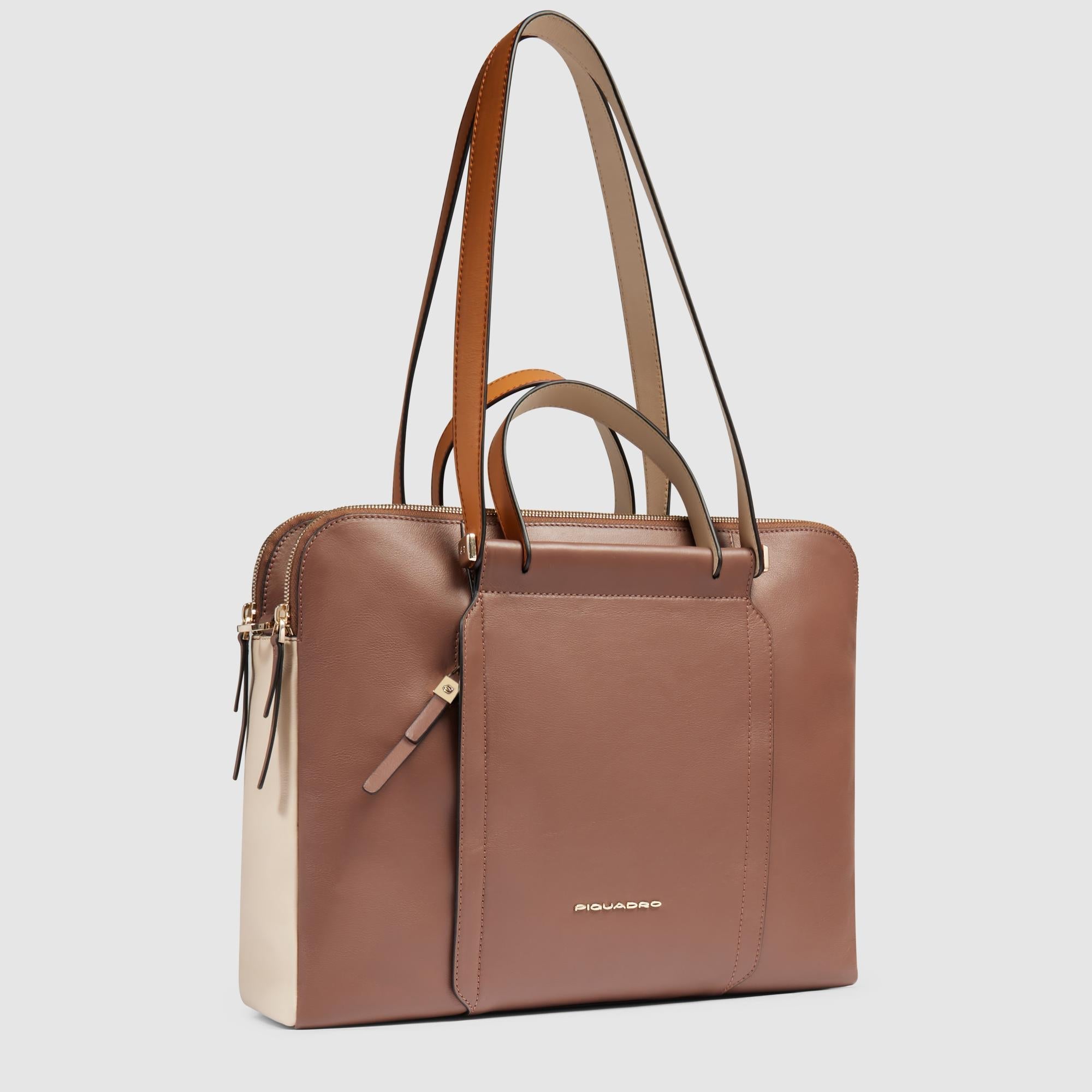 Piquadro Patricia Laptop Tasche 15 Zoll Schwarz Damen Leder