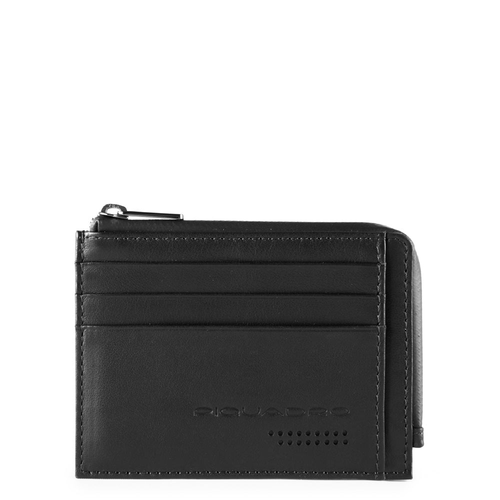 Piquadro Blue Square Portemonnaie Leder RFID schwarz