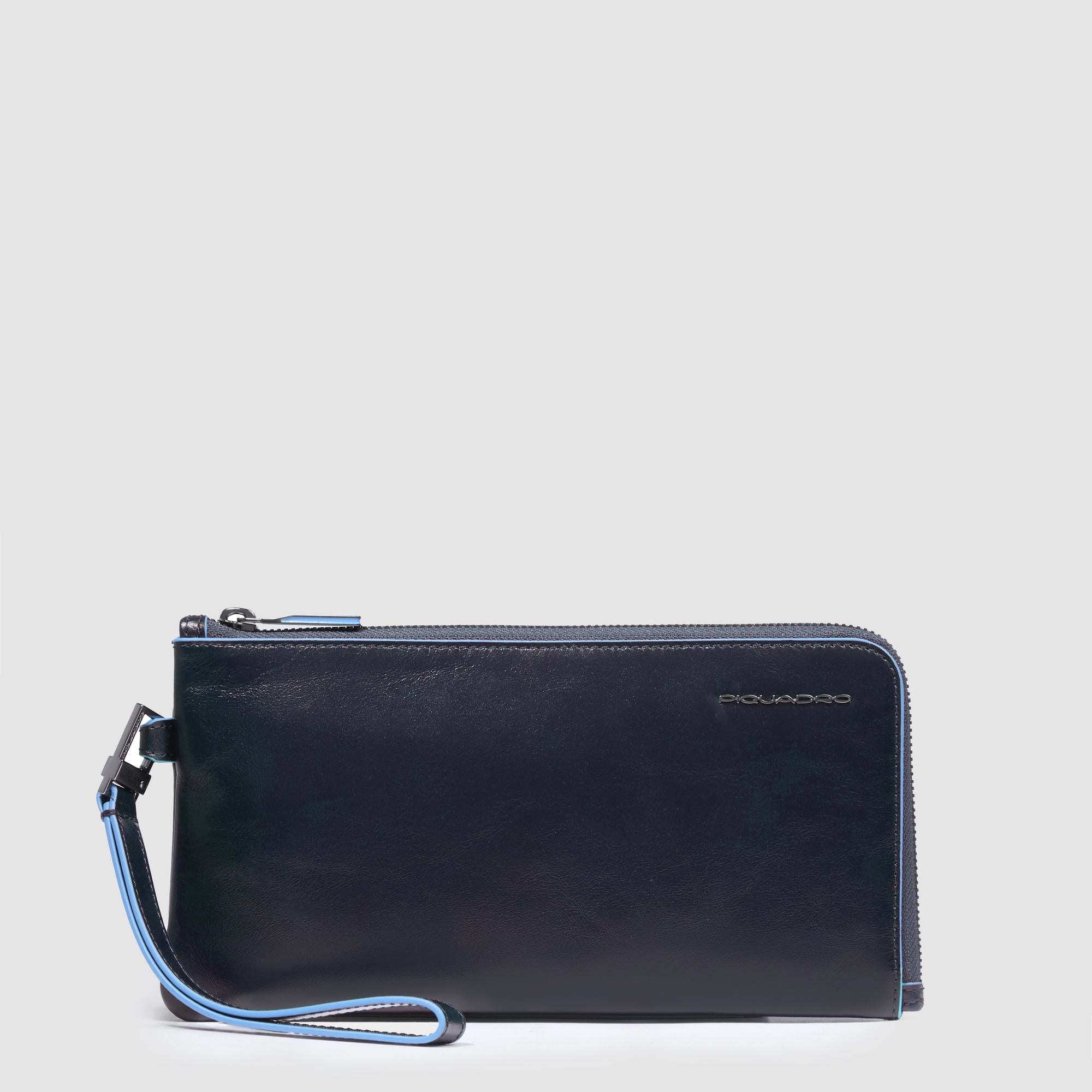 Piquadro Black Square Pochette Leder Schwarz RFID Herren