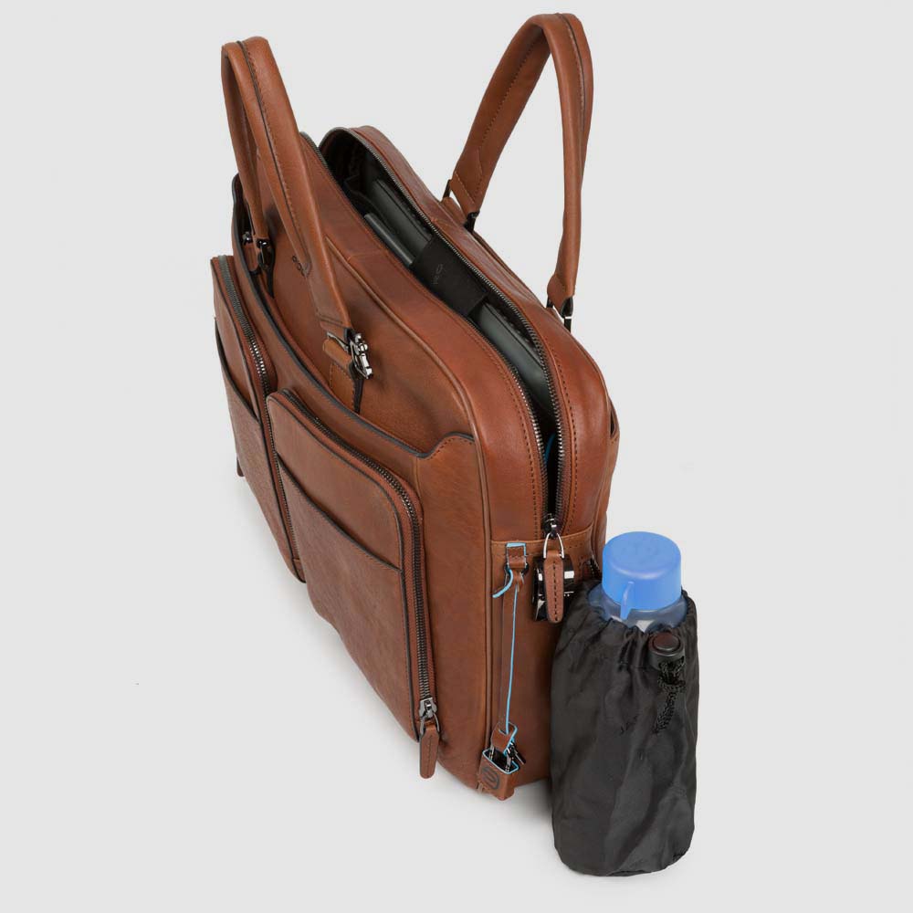 Piquadro Brief Aktentasche Leder 15 Zoll Laptop Braun