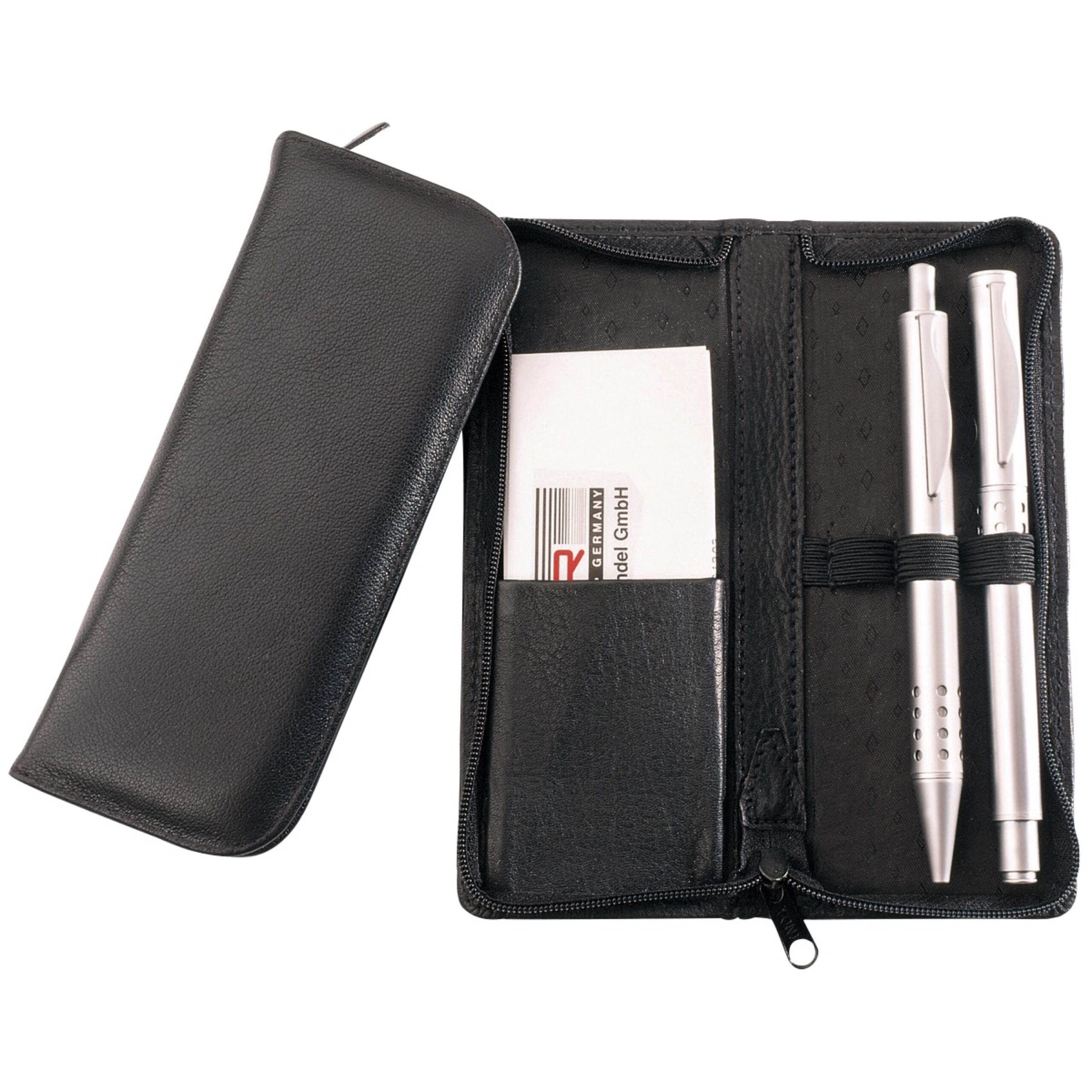 Lightpak Schreibgeräteetui Leder schwarz 3 Stifte