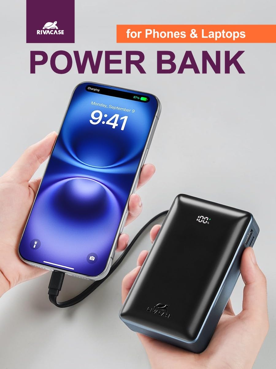RIVACASE Turbo VA1097 Powerbank 20000 mAh 65W Dunkelgrau