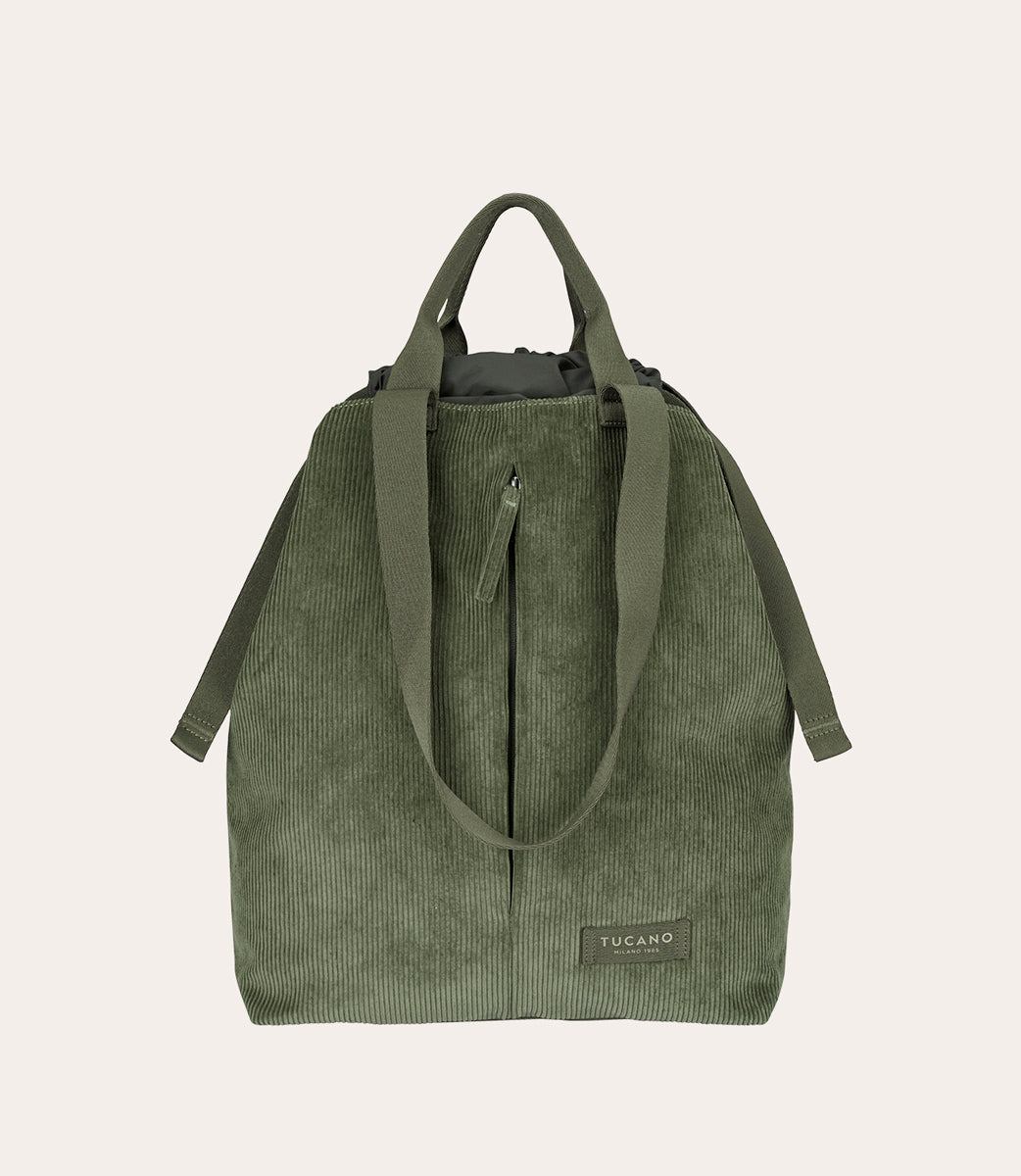 Tucano Carry Corduroy Vertical Shopper Grün Samt