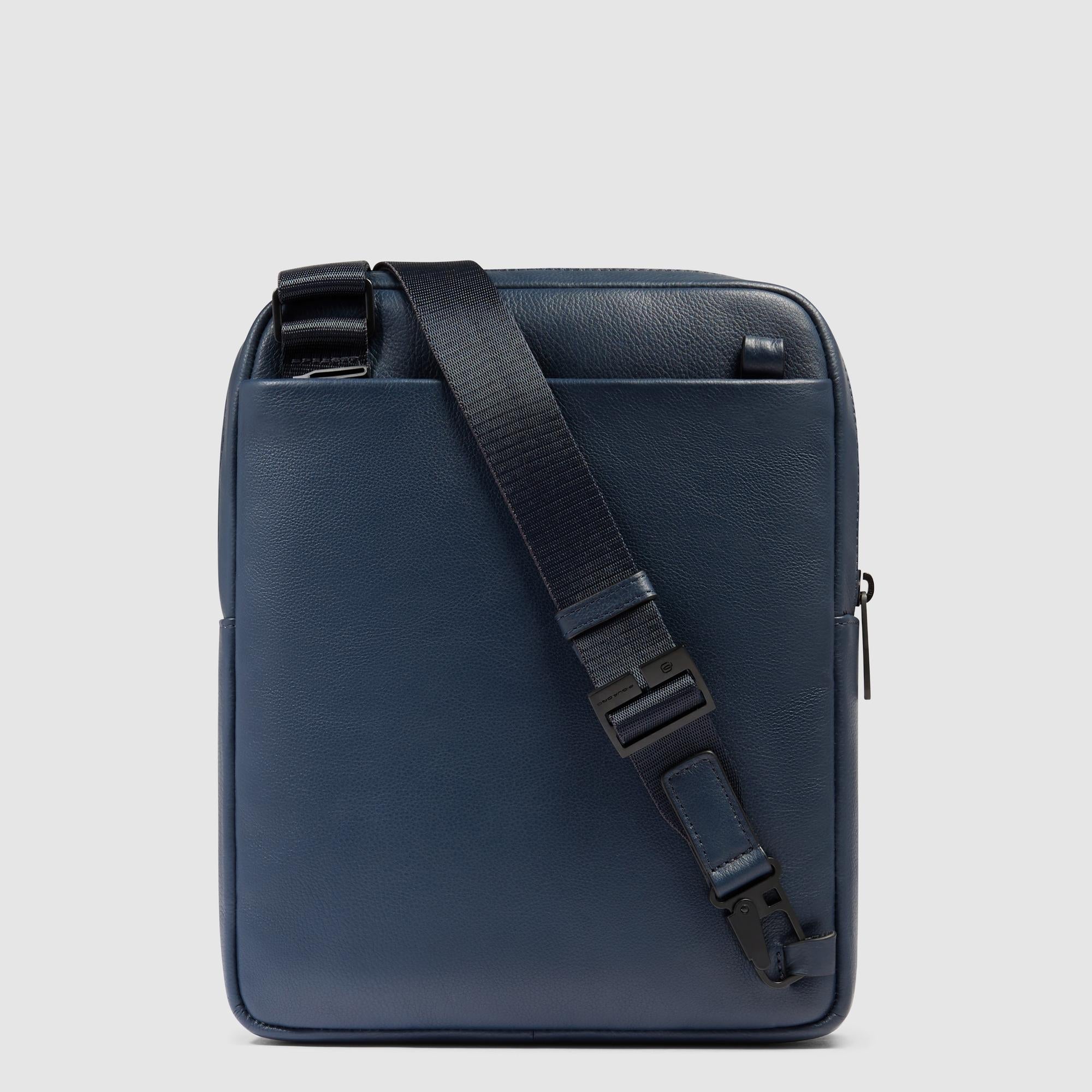 Piquadro Urban Borsello Leder Blau iPad RFID Herren