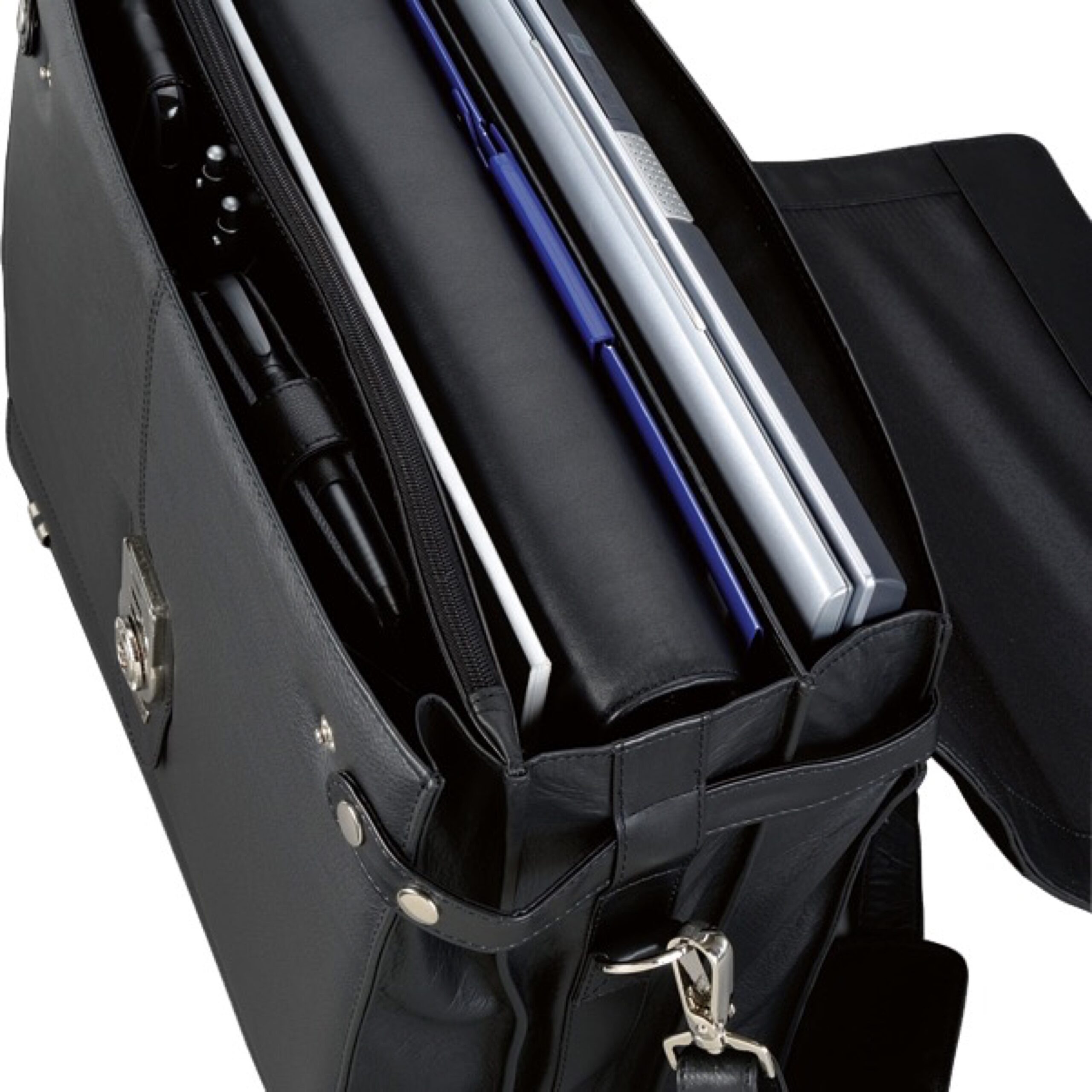 Lightpak Monza Aktentasche schwarz Leder 15 Zoll