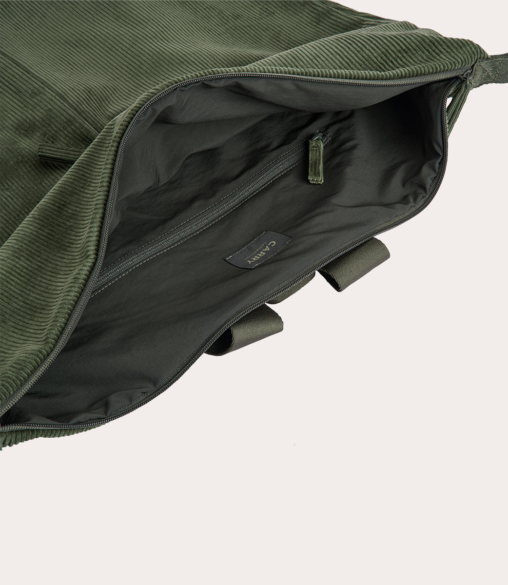 Tucano Carry Cord-Rucksack Grün Samt Recycling