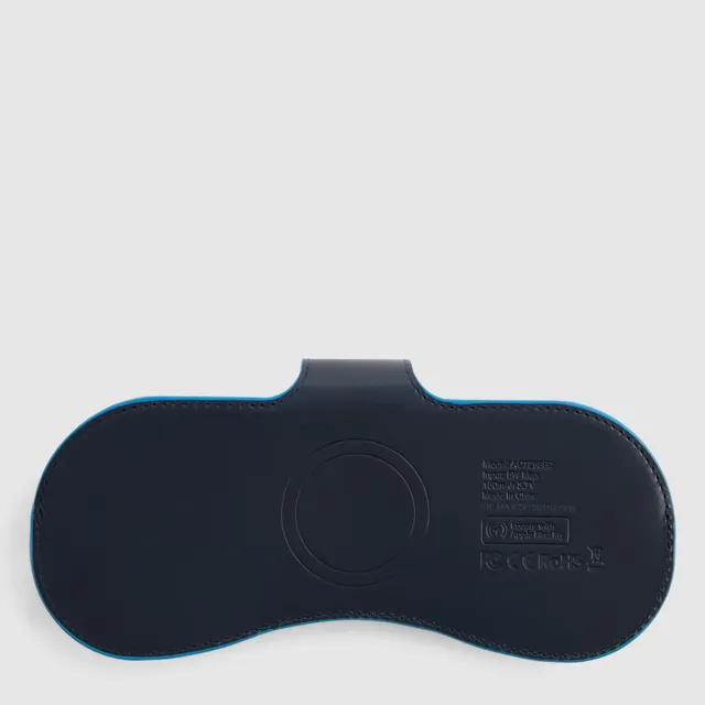 Piquadro Connequ Brillenetui Leder Blau MagSafe mit Tracker