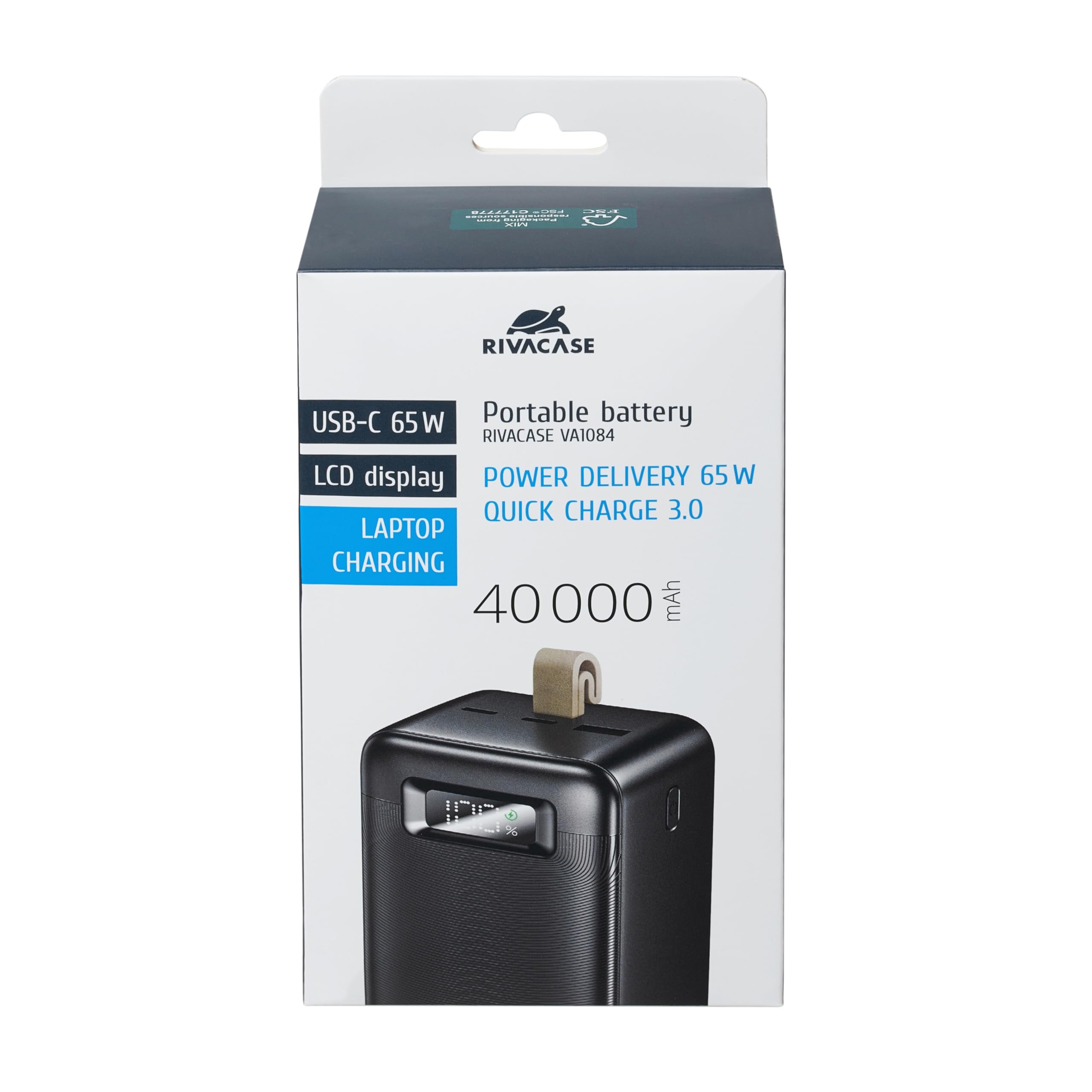 RIVACASE RIVAPOWER VA1084 Powerbank 40000mAh 65W LCD