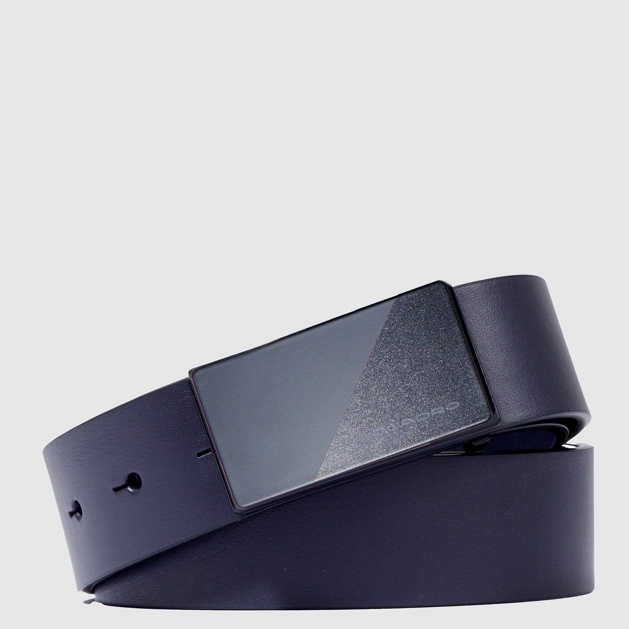 Piquadro Blue Square Gürtel Herren Leder schwarz Platte