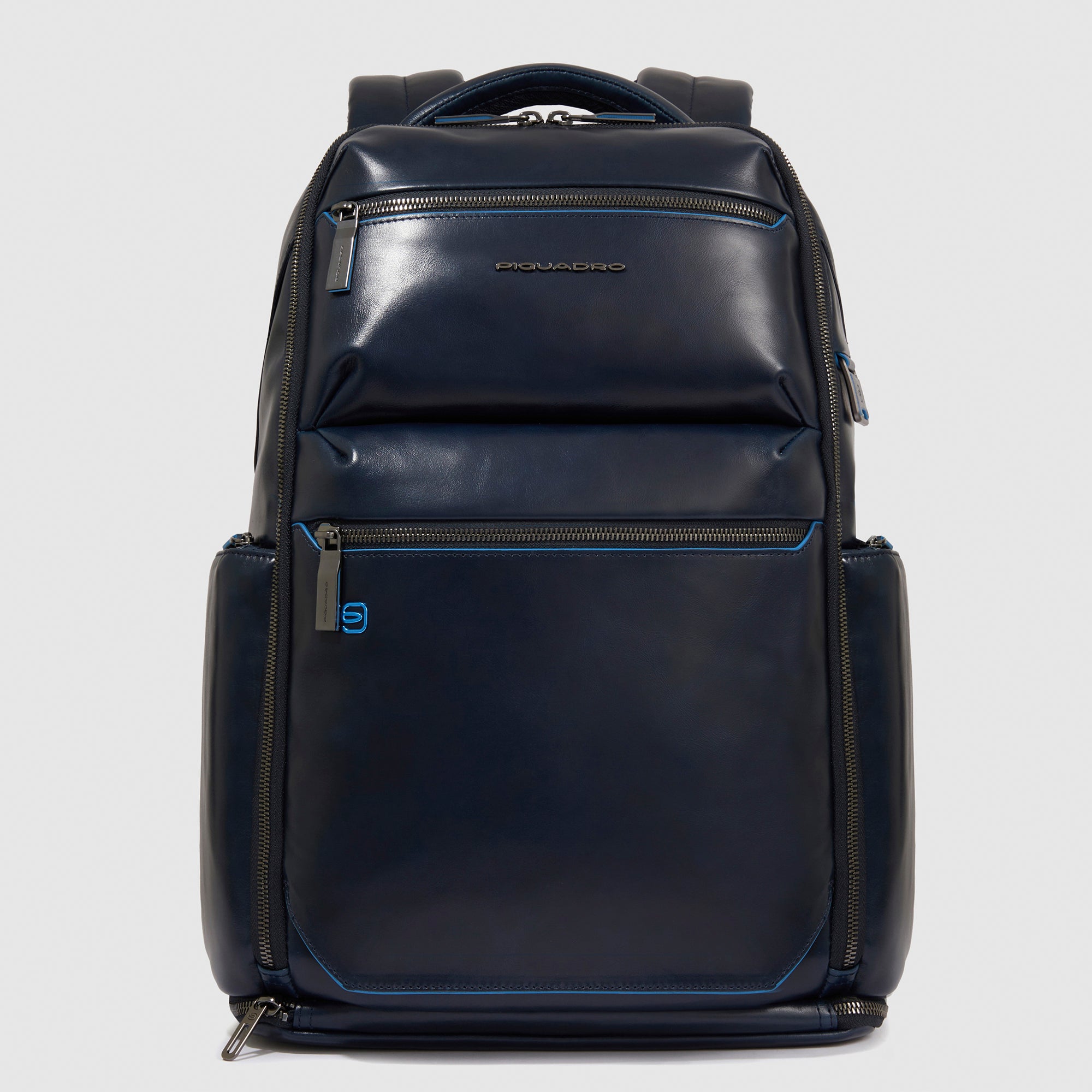 Piquadro Blue Square Rucksack 15,6 Zoll Leder Cognac