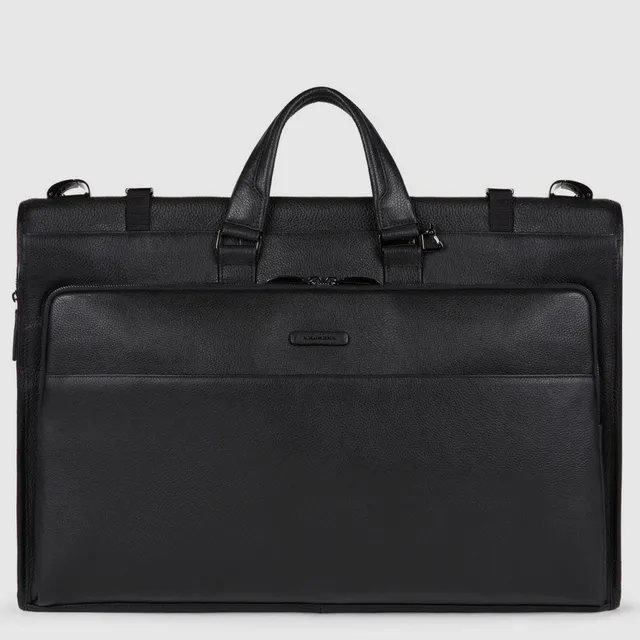 Piquadro Rover Kleidersack Leder Schwarz Anzugtasche Reise