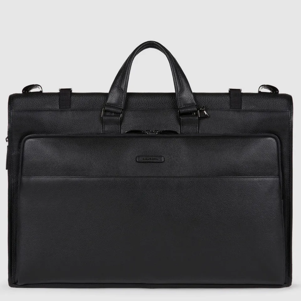 Piquadro Rover Kleidersack Leder Schwarz Anzugtasche Reise