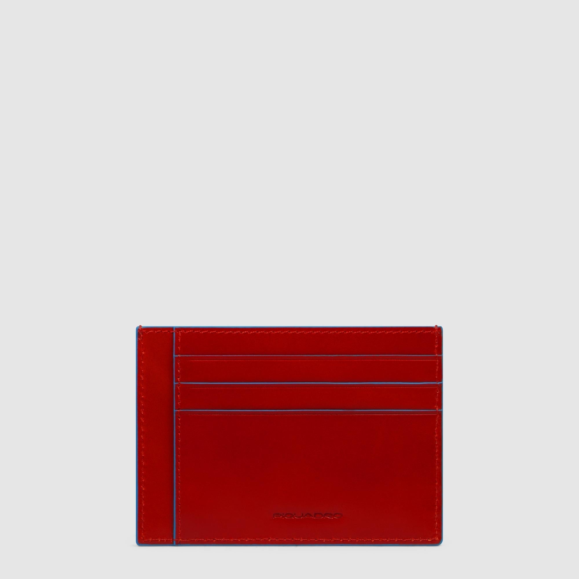 Piquadro Black Square Kartenetui Schwarz Flach Leder RFID
