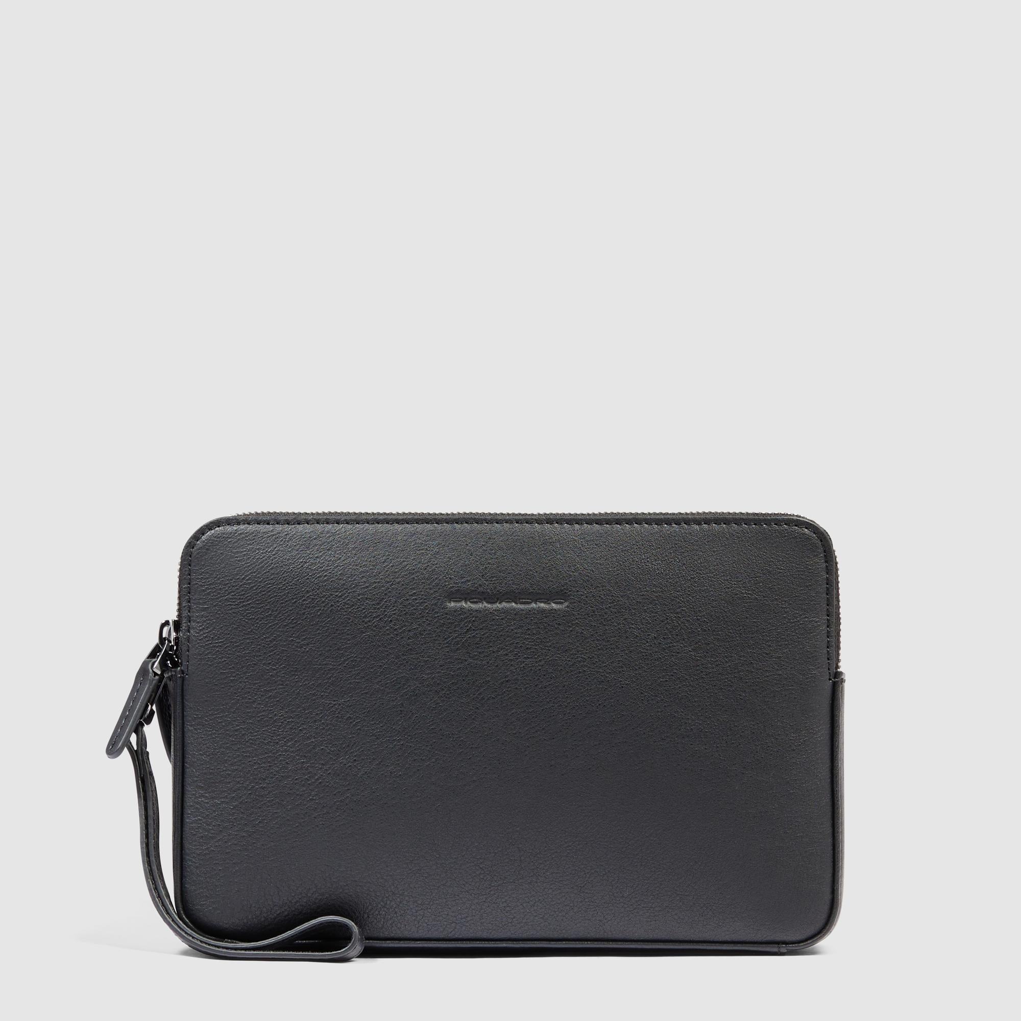Piquadro Black Square Pochette Herren Leder mit Kartenfach