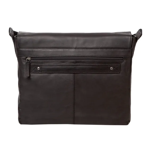Lightpak URBAN Umhängetasche schwarz Leder Laptopfach