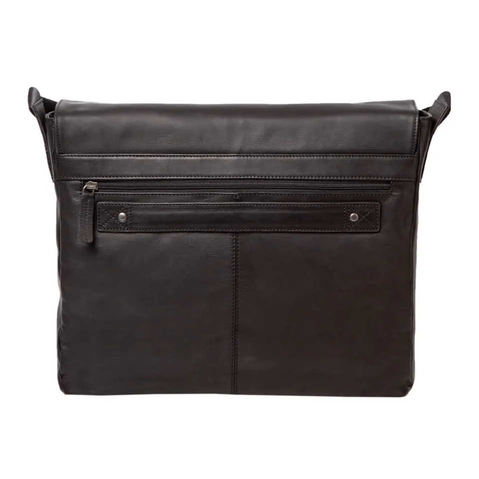 Lightpak URBAN Umhängetasche schwarz Leder Laptopfach