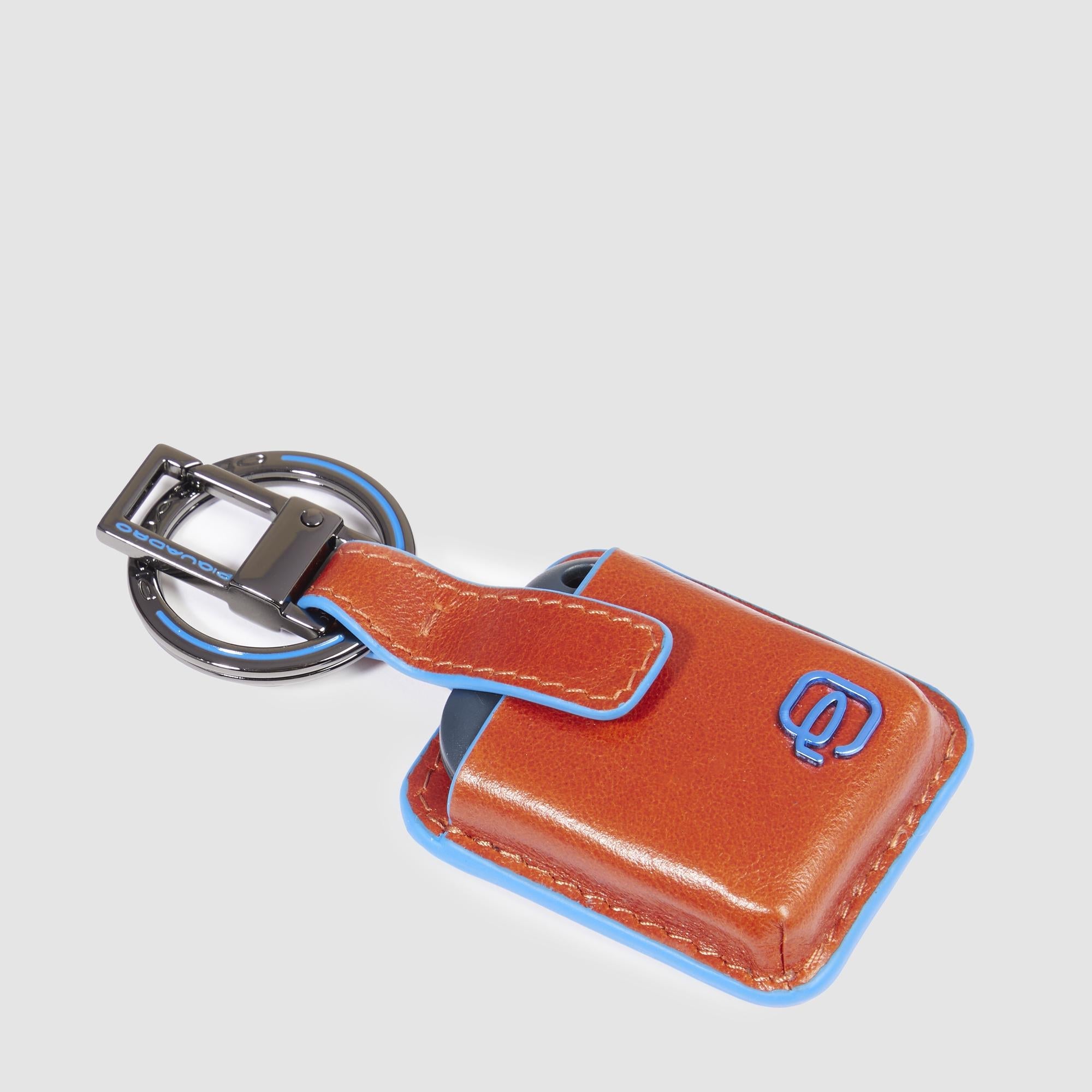 Piquadro Connequ Schlüsselanhänger Leder Schwarz Karabiner