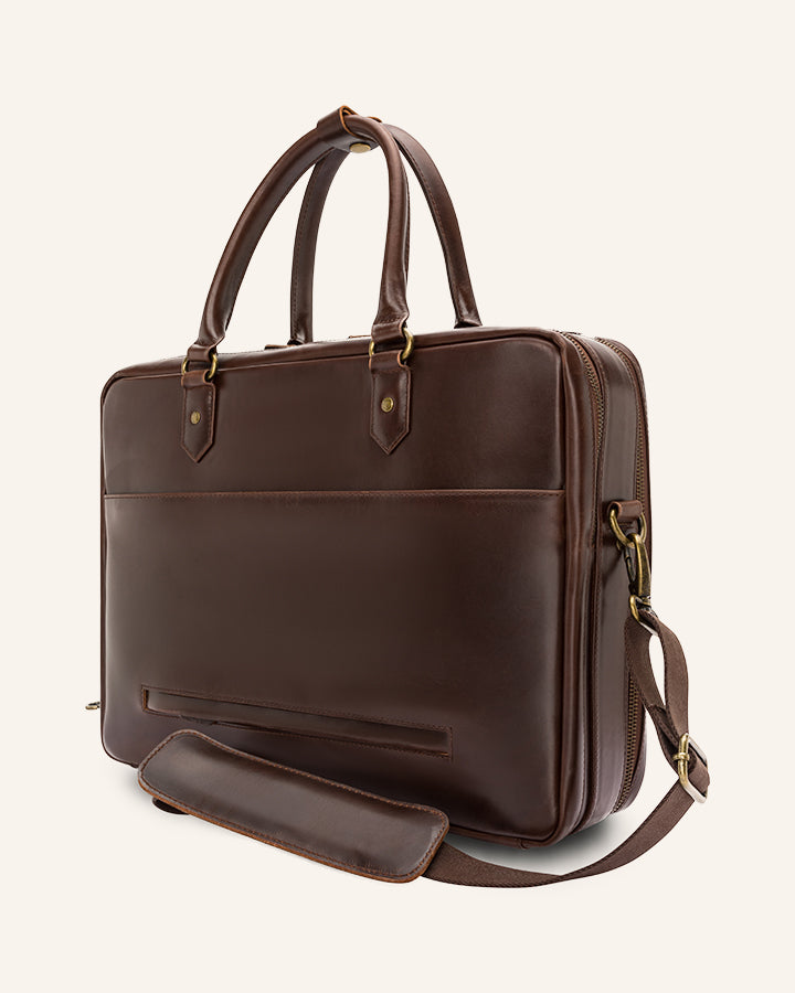 Buckle & Seam Albert XL Briefcase Aktentasche Braun 15 Zoll