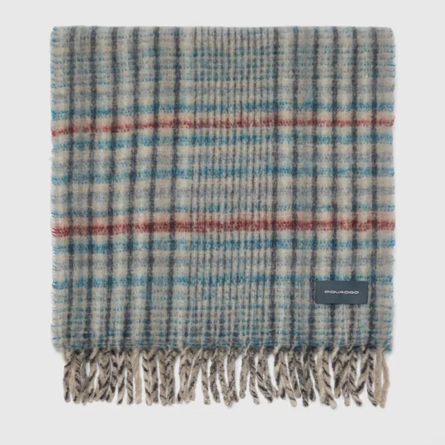 Piquadro Urban Schal Wollmischung Mohair-Effekt Blau